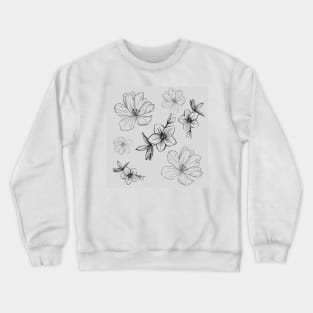 Spring flowers floral grey Crewneck Sweatshirt